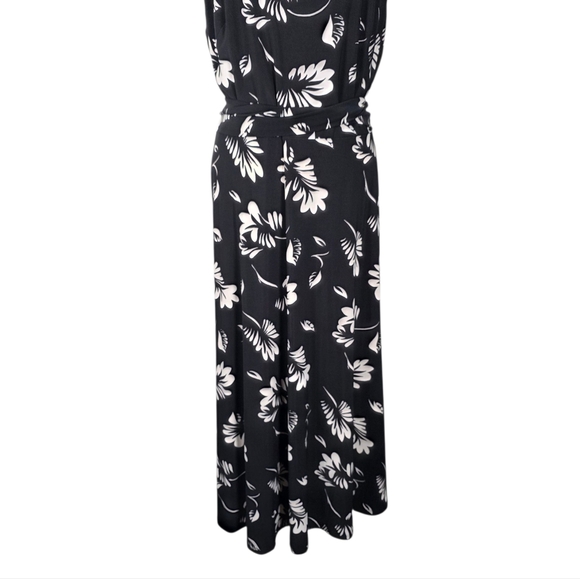 Ralph Lauren Black and White Belted Sleeveless Maxi Sundress Size 12 - Picture 8 of 13